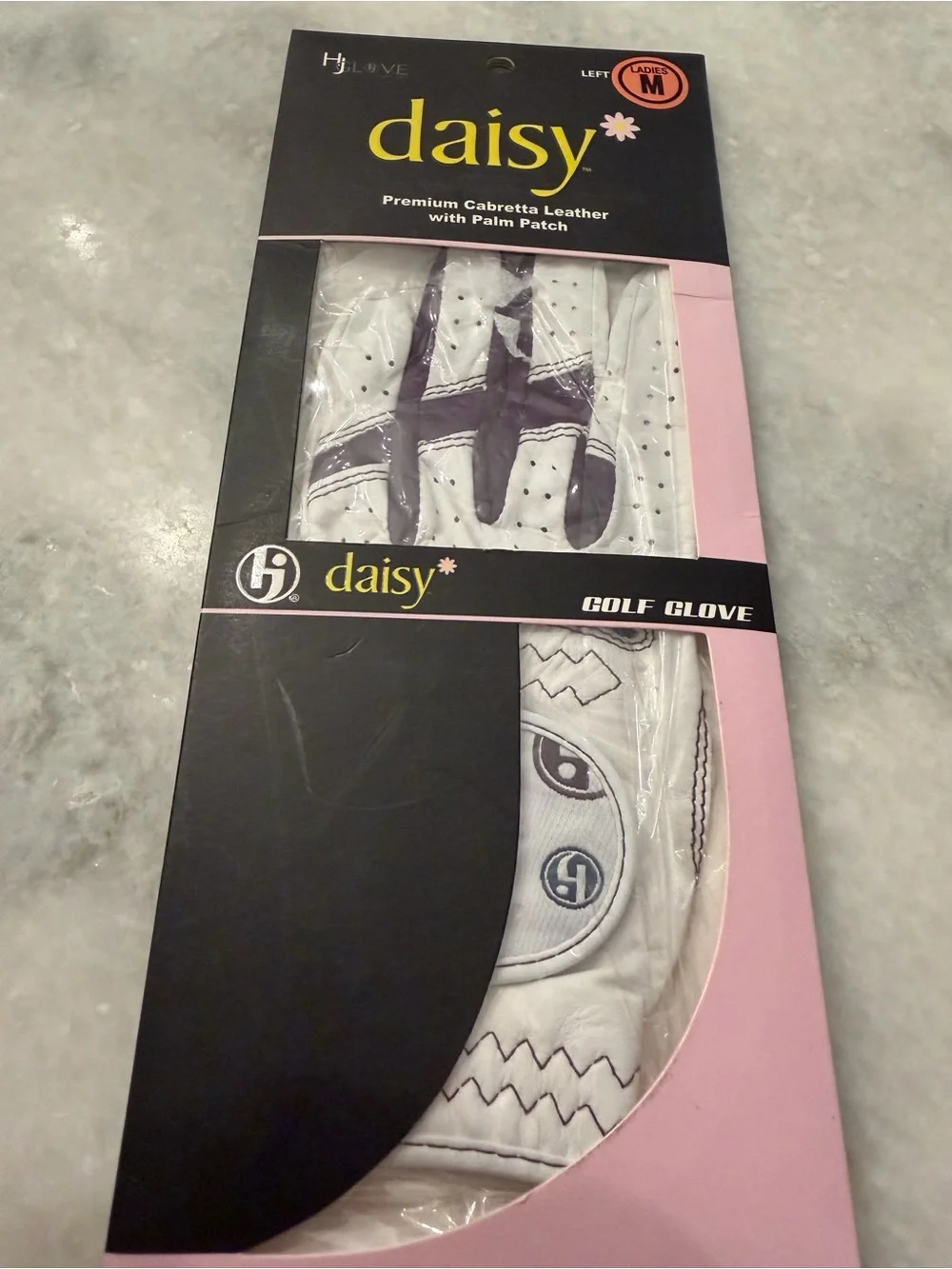 Daisy White and Purple Women's Golf Glove